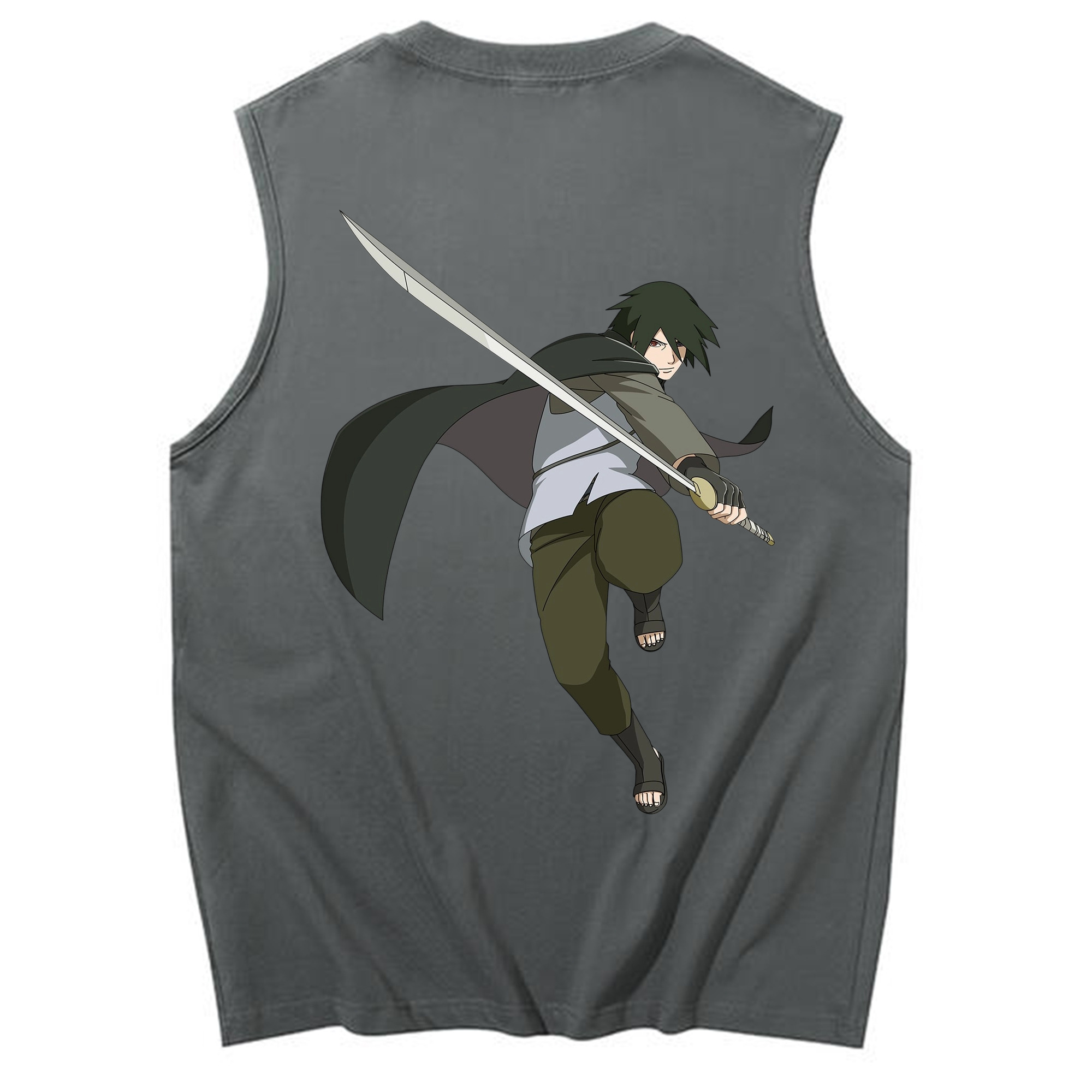（画像用） NARUTO -ナルト- うちは サスケ Uchiha Sasuke コットン100％タンクトップ（背面プリント）
